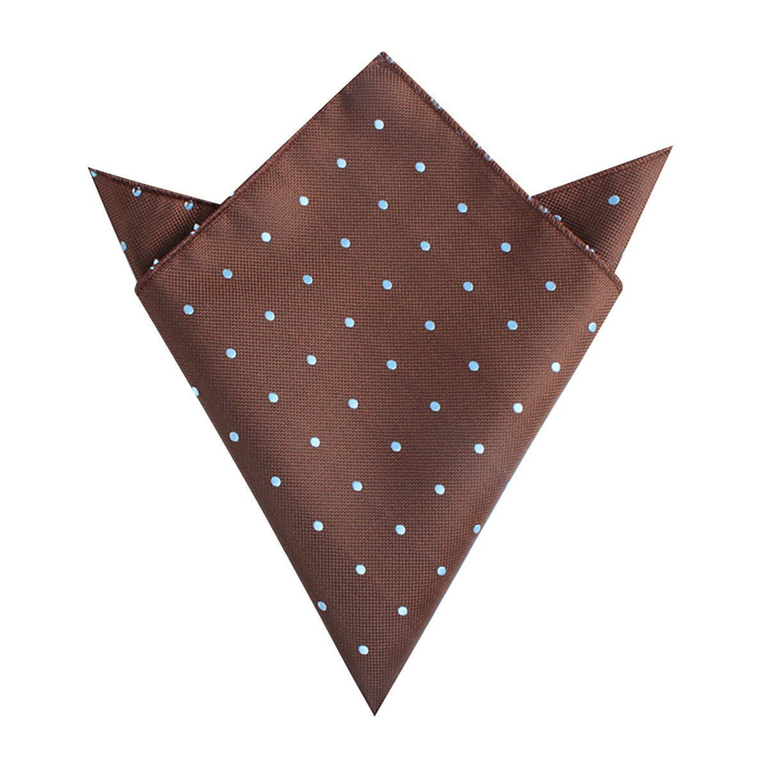 Brown on Blue Polkadot Pocket Square