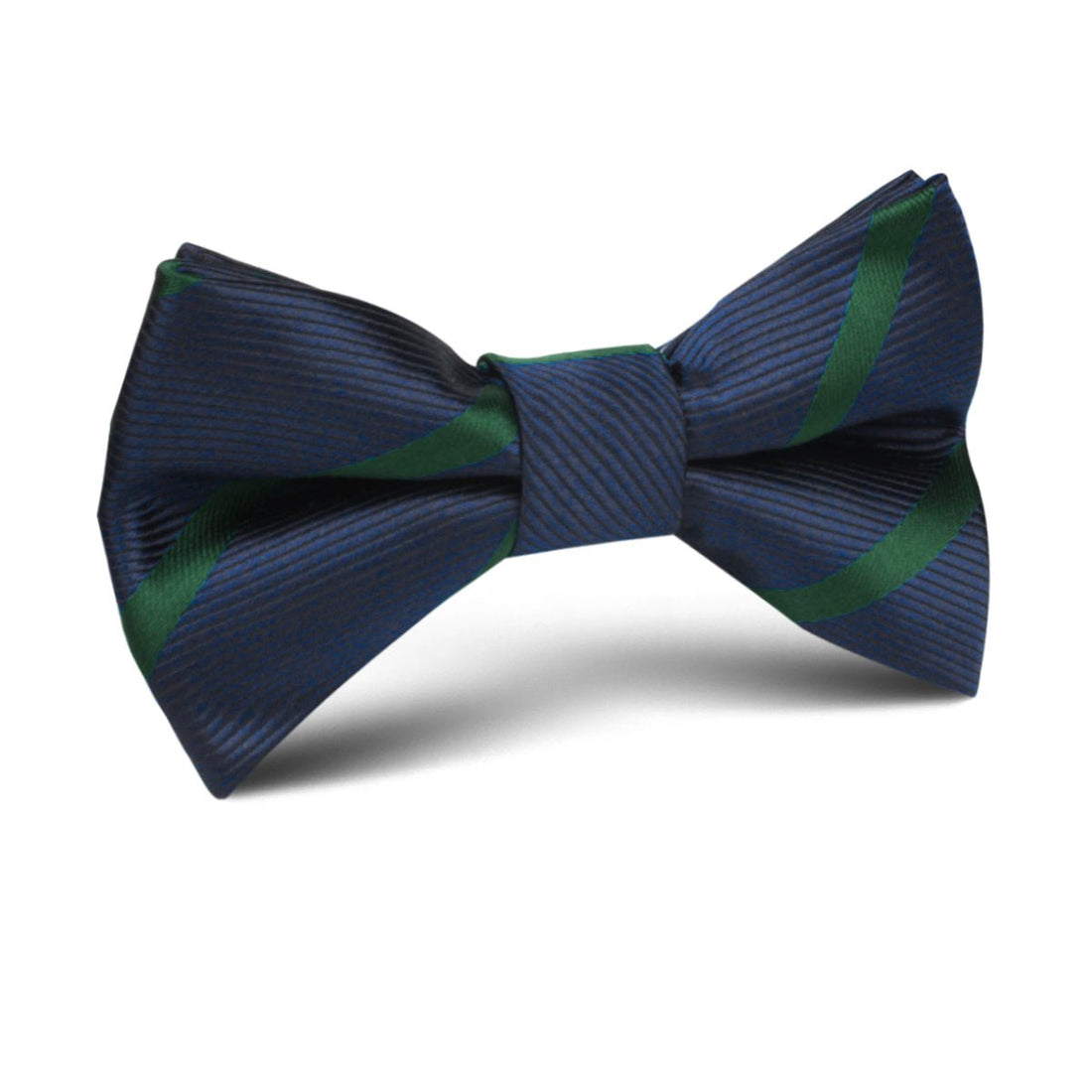 Brunswick Green Striped Kids Bow Tie