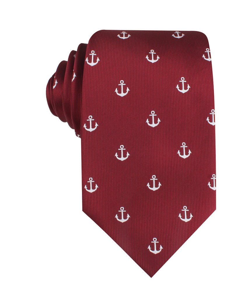 Burgundy Anchor Necktie