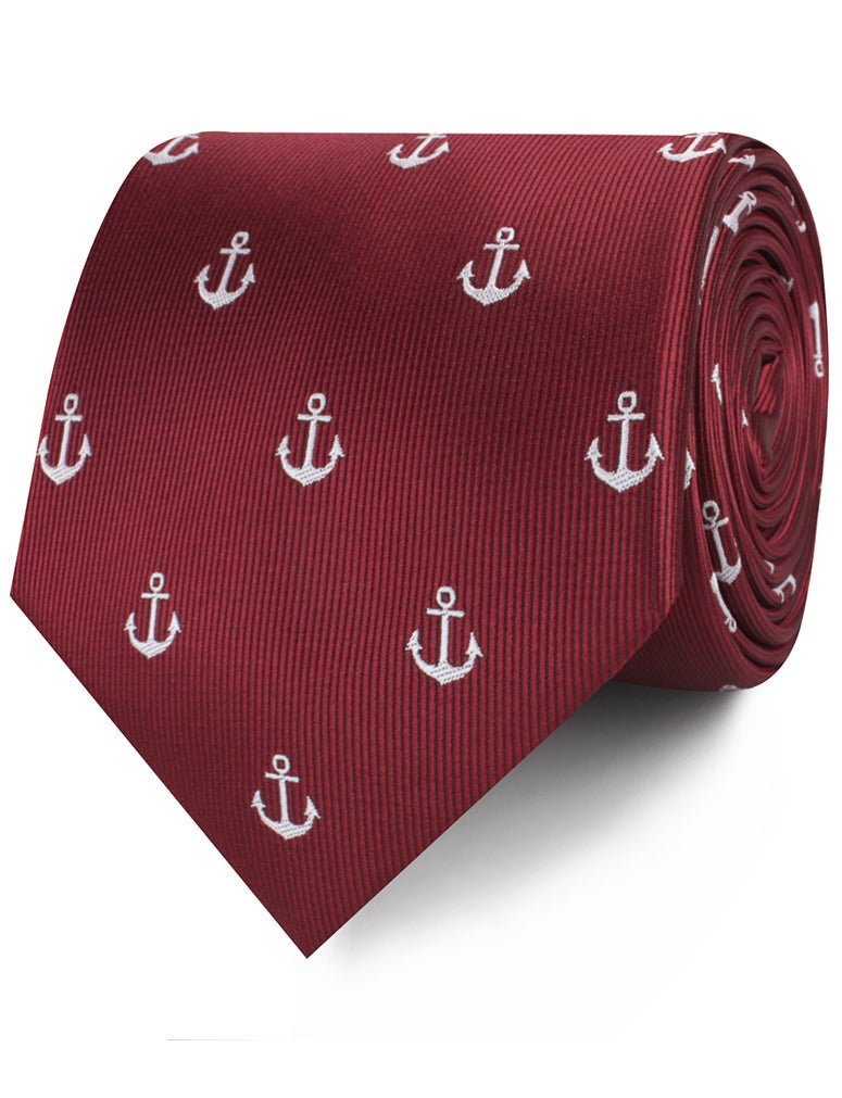 Burgundy Anchor Neckties