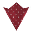 Burgundy Anchor Pocket Square