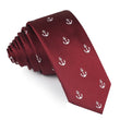 Burgundy Anchor Skinny Tie