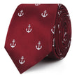 Burgundy Anchor Skinny Ties