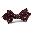 Burgundy Cotton Polkadot Diamond Bow Tie