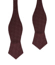 Burgundy Cotton Polkadot Diamond Self Bow Tie