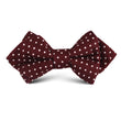 Burgundy Cotton Polkadot Kids Diamond Bow Tie