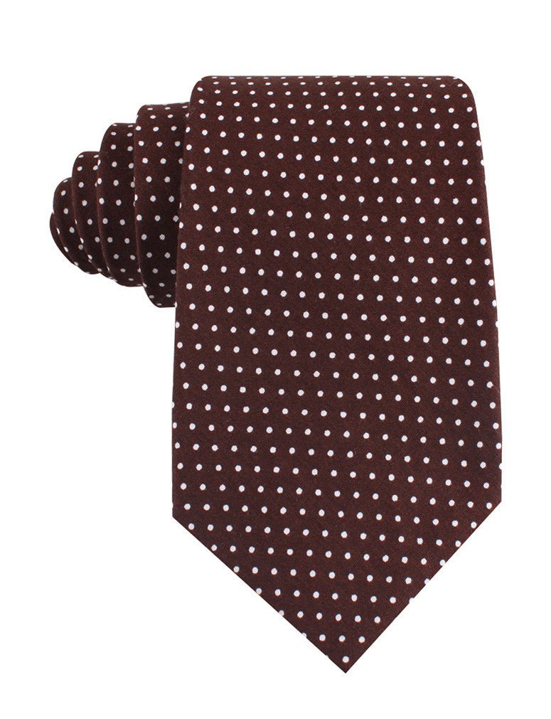 Burgundy Cotton Polkadot Tie