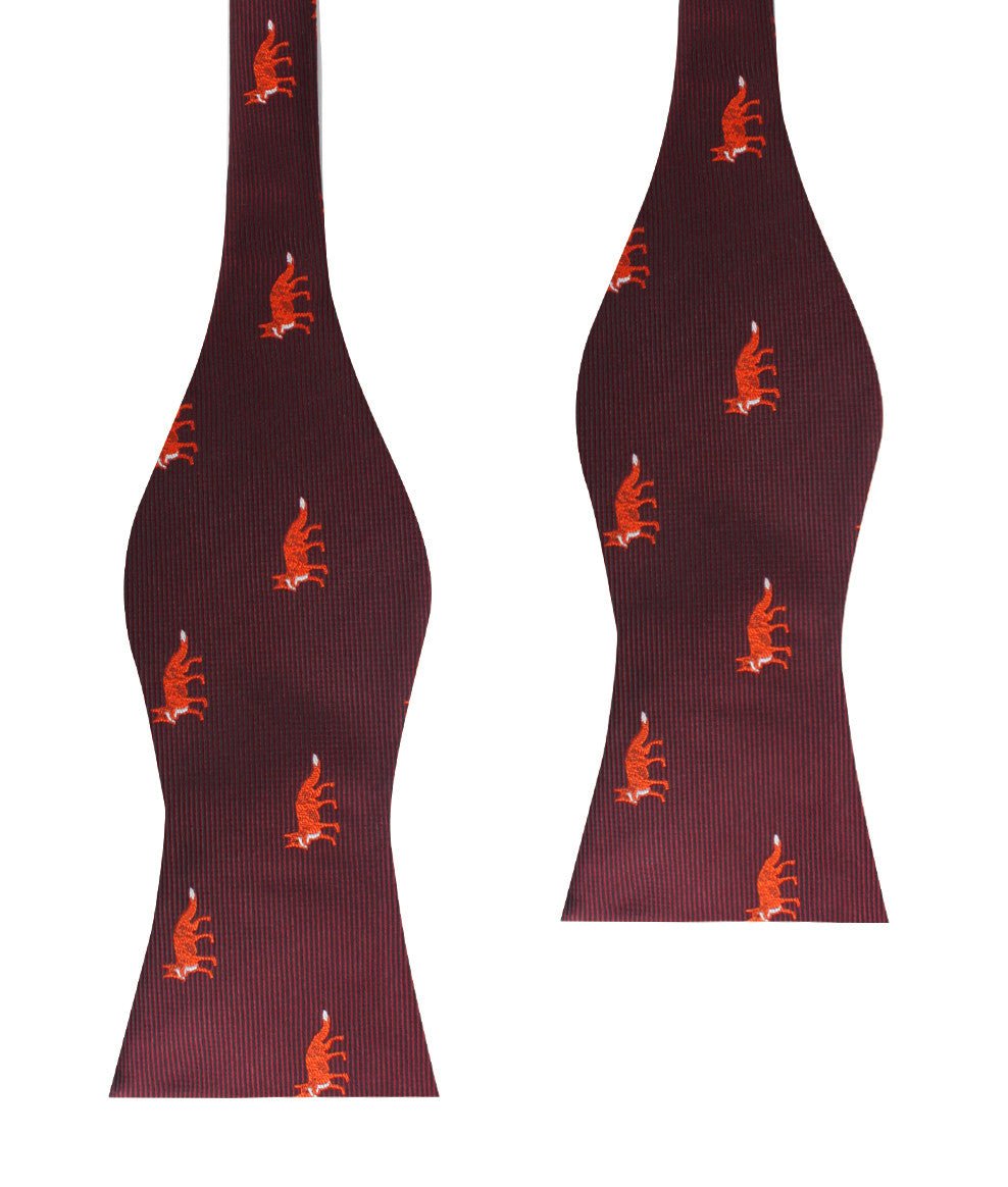 Burgundy Fox Self Bow Tie