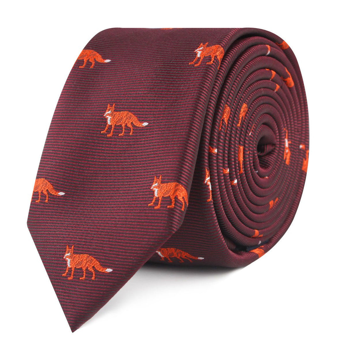 Burgundy Fox Slim Tie