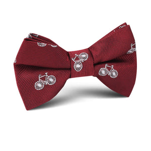 Burgundy French Bicycle Kids Bow Tie