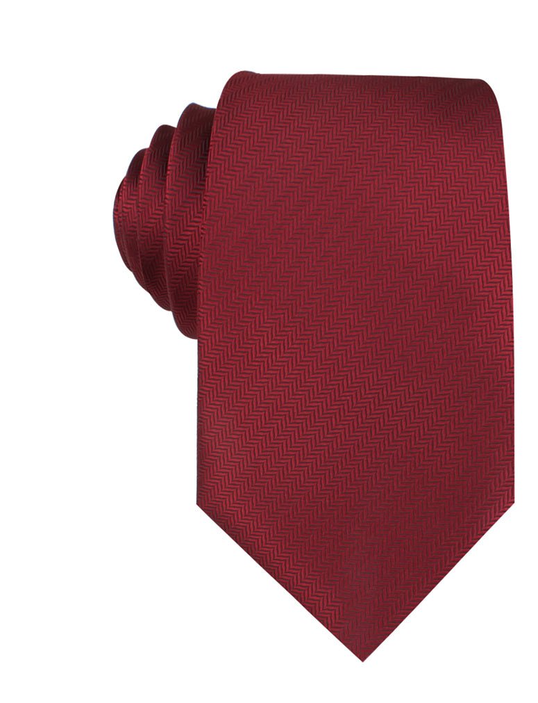 Burgundy Herringbone Necktie