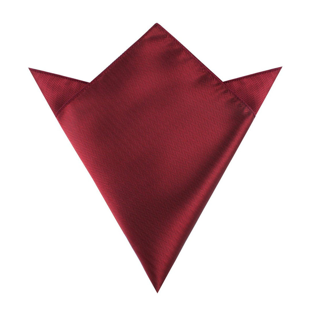 Burgundy Herringbone Pocket Square