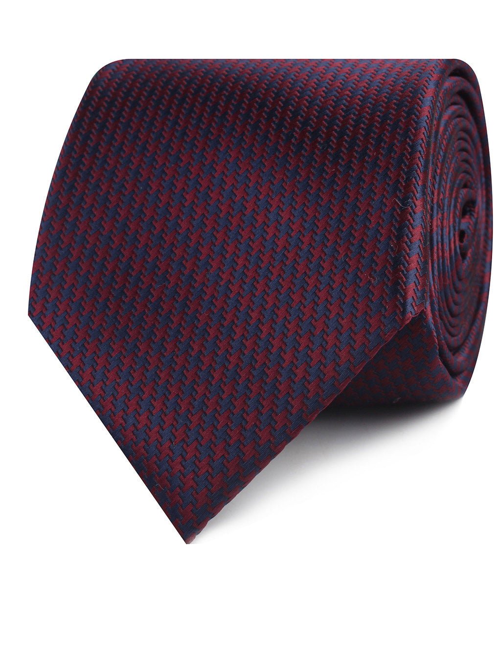 Burgundy Houndstooth Necktie