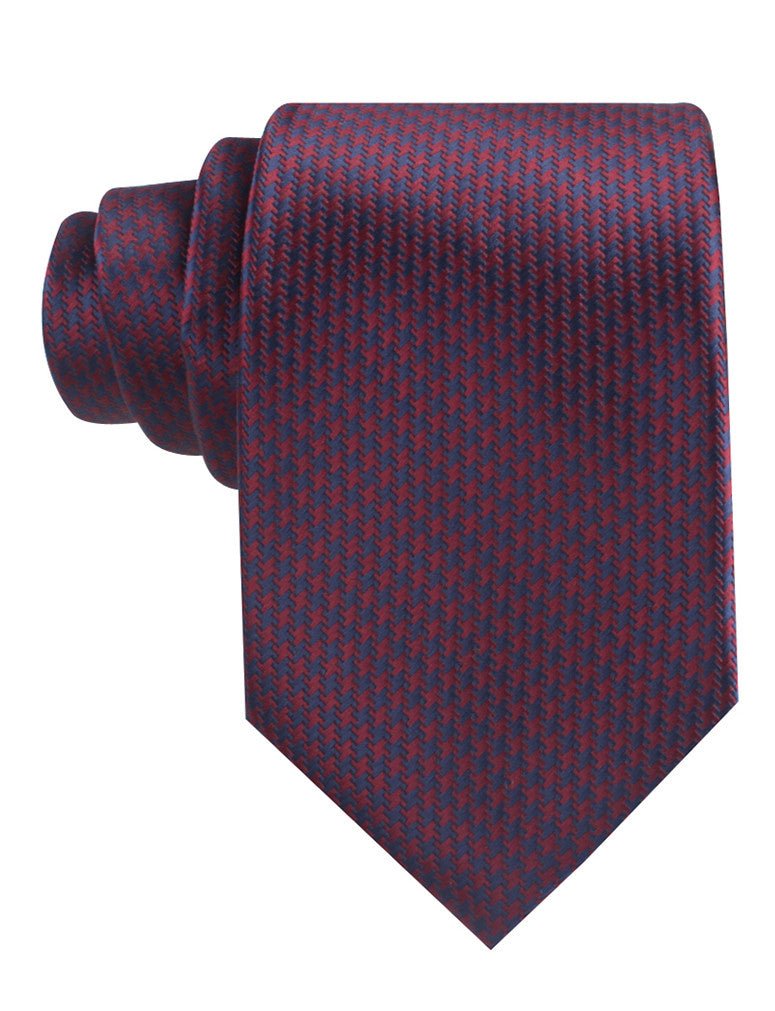 Burgundy Houndstooth Tie