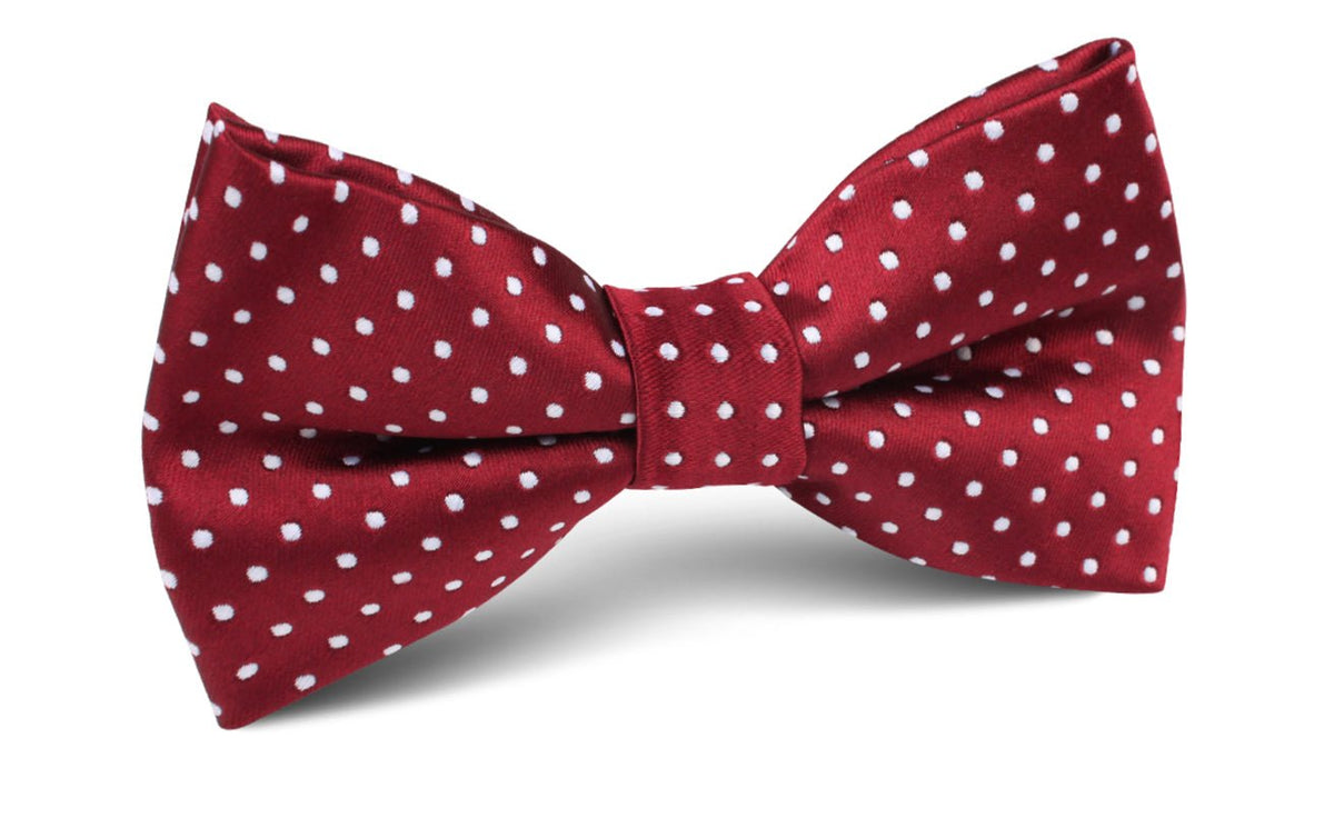 Burgundy Mini Polka Dots Bow Tie