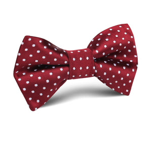 Burgundy Mini Polka Dots Kids Bow Tie