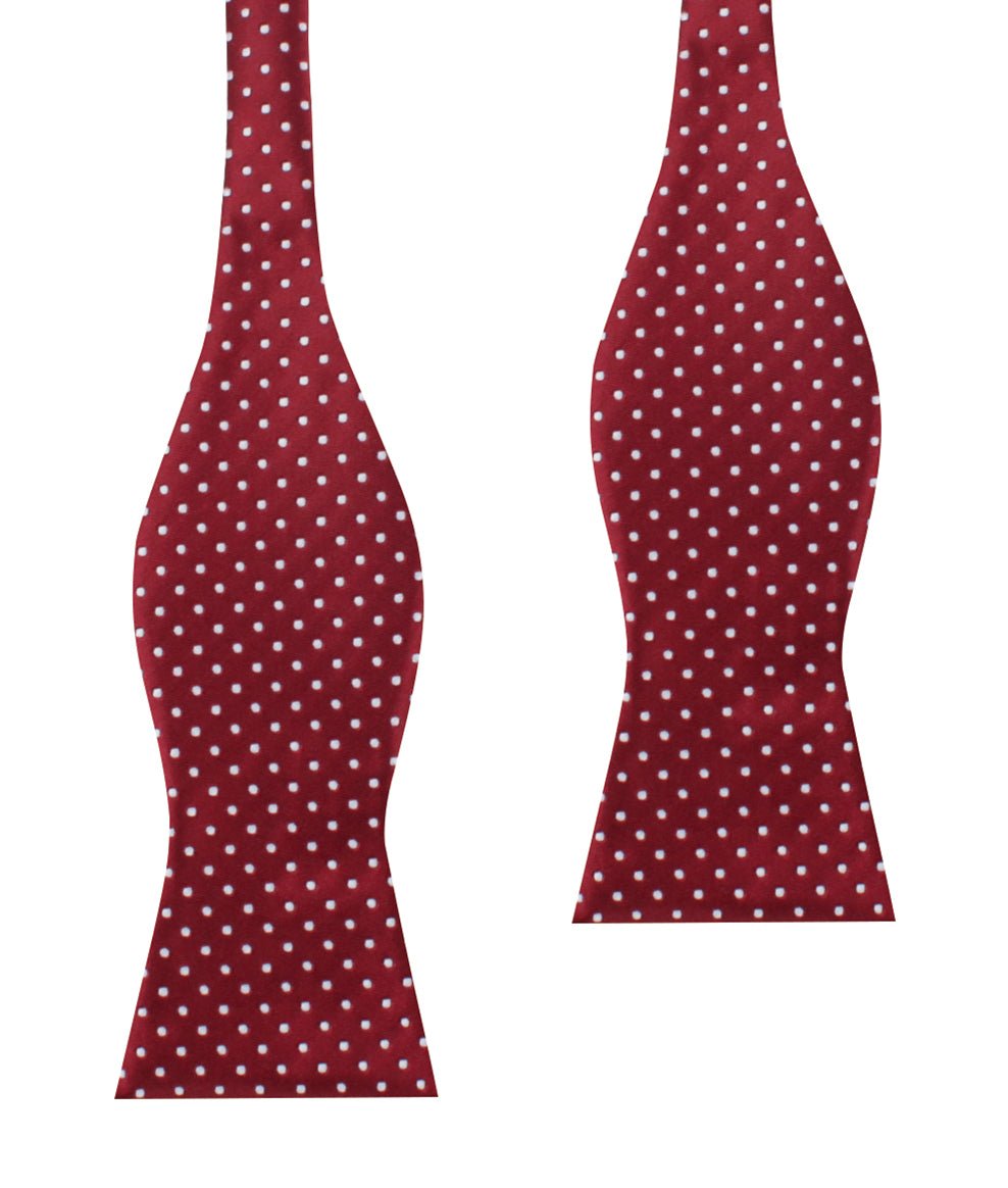 Burgundy Mini Polka Dots Self Bow Tie