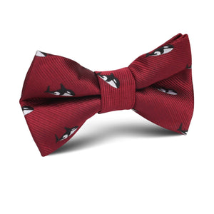 Burgundy Minke Whale Kids Bow Tie