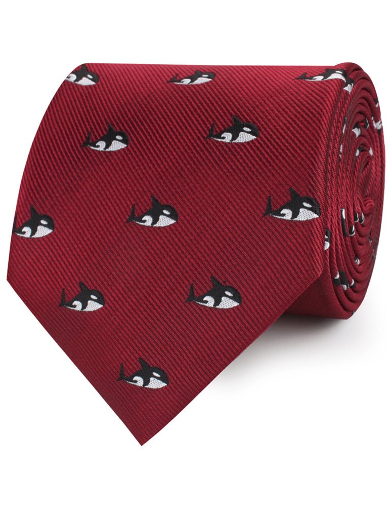 Burgundy Minke Whale Neckties