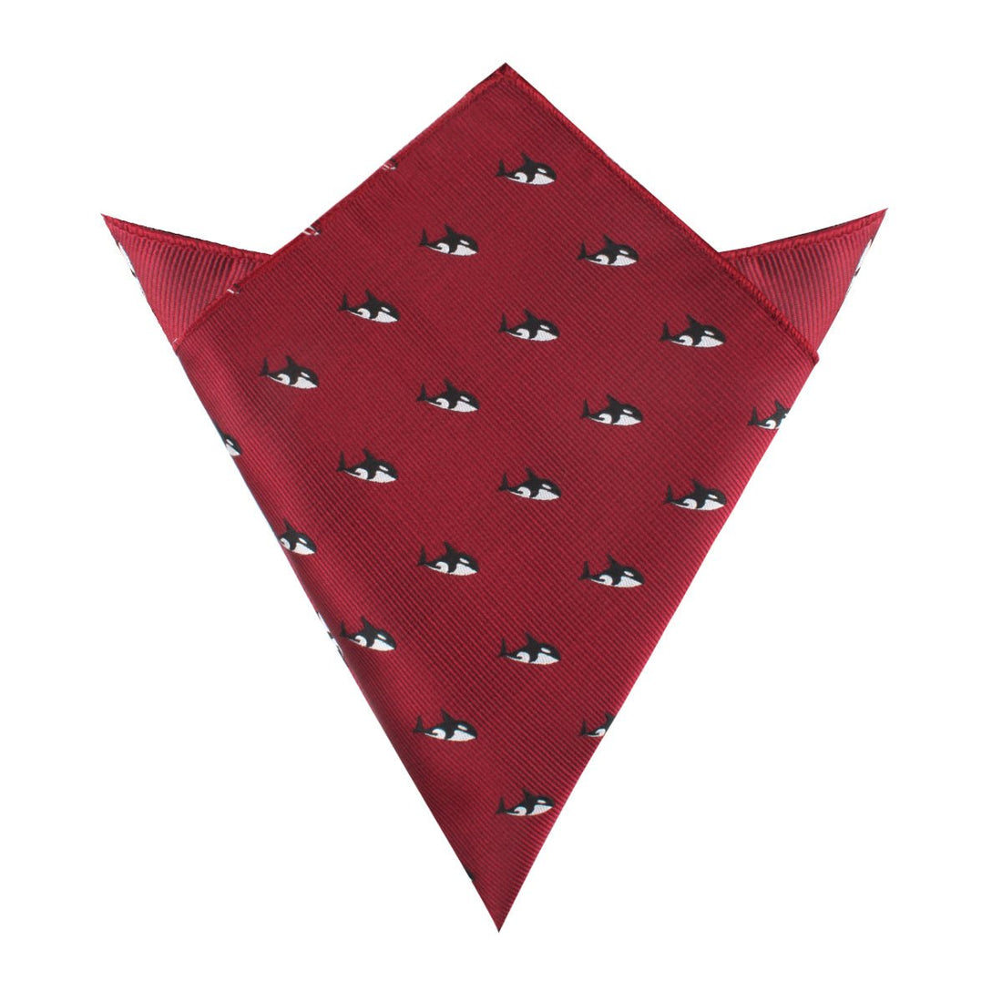 Burgundy Minke Whale Pocket Square