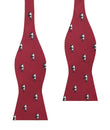 Burgundy Minke Whale Self Bow Tie