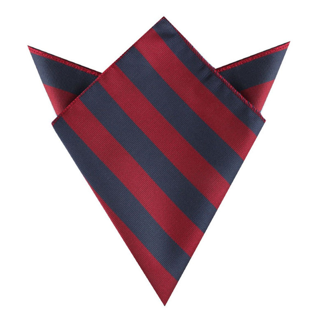 Burgundy & Navy Blue Stripes Pocket Square