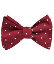 Burgundy Polka Dots Self Tie Bow Tie