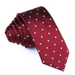 Burgundy Polka Dots Skinny Tie