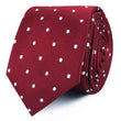 Burgundy Polka Dots Skinny Ties