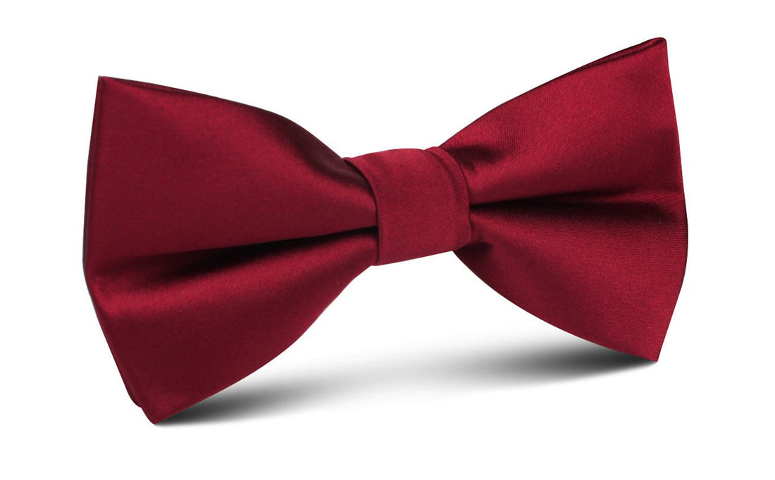 Burgundy Satin Bow Tie