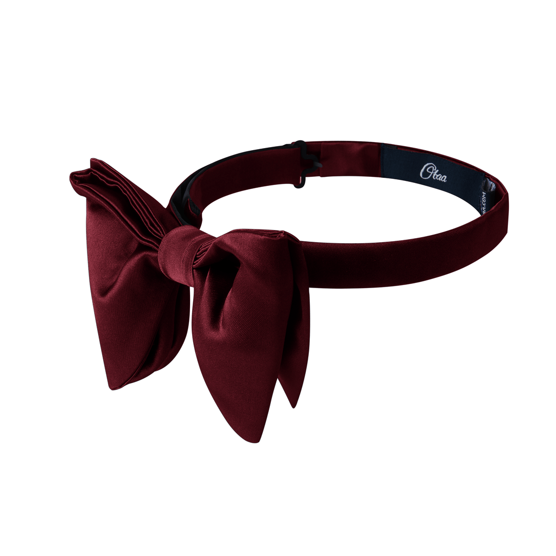 Burgundy Satin Butterfly Bow Tie