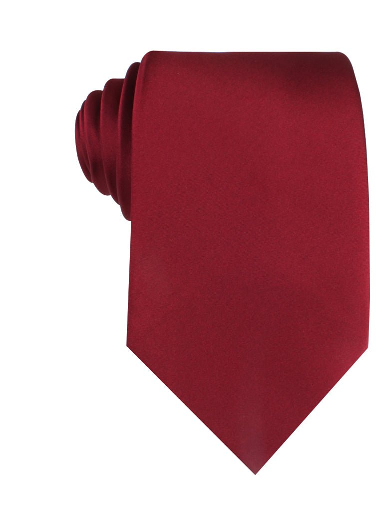 Burgundy Satin Necktie