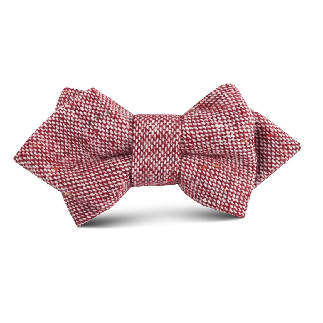 Burgundy Sharkskin Kids Diamond Bow Tie