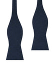 Burnt Boston Navy Blue Self Bow Tie