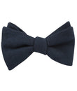 Burnt Boston Navy Blue Self Bow Tie Folded Up