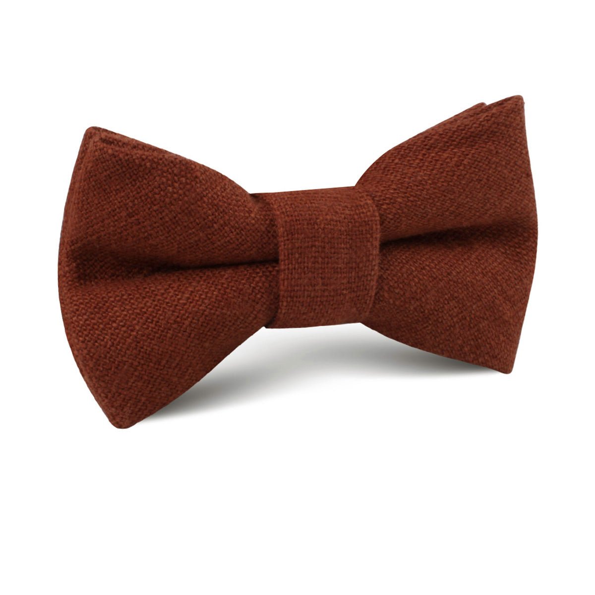 Burnt Golden Brown Linen Kids Bow Tie