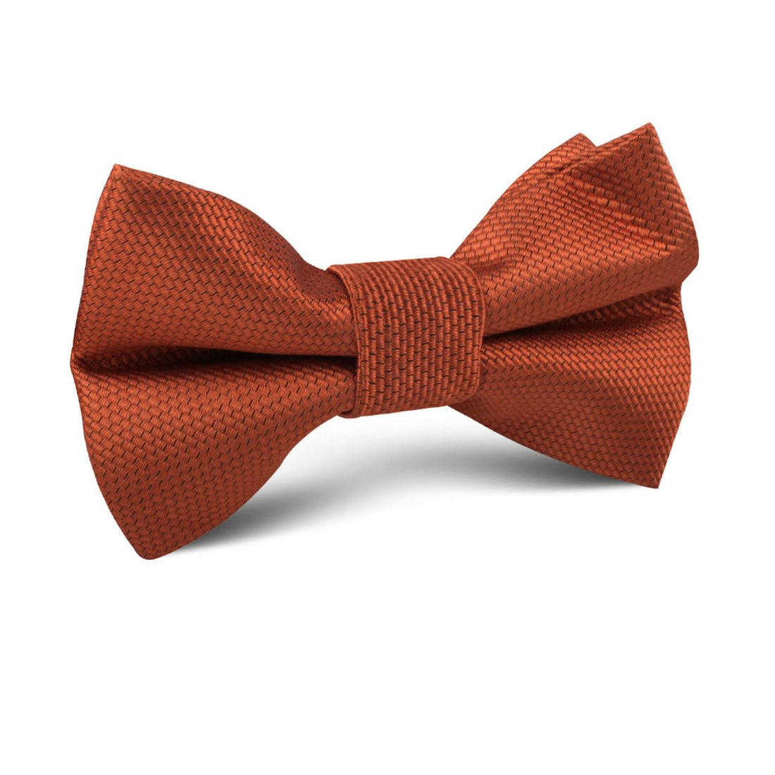 Burnt Orange Rust Weave Kids Bow Tie