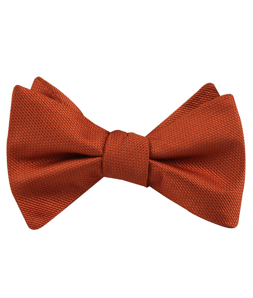 Burnt Orange Rust Weave Self Tied Bow Tie