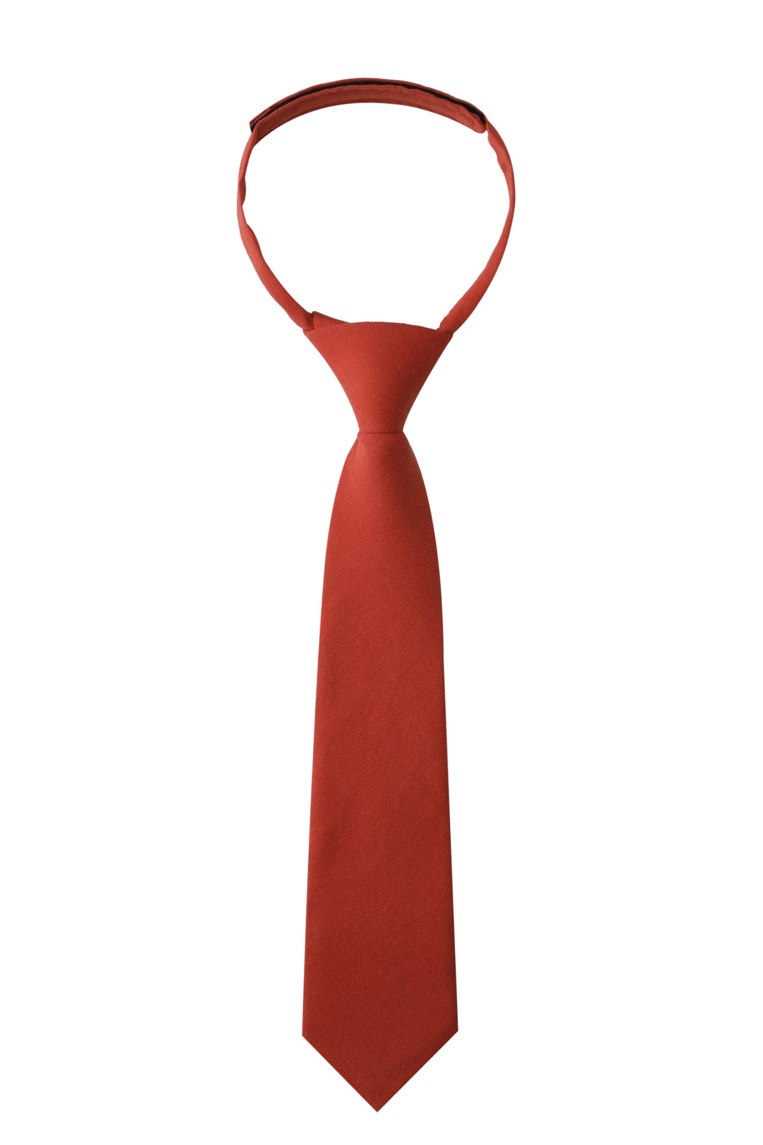 Burnt Terracotta Orange Linen Kids Necktie