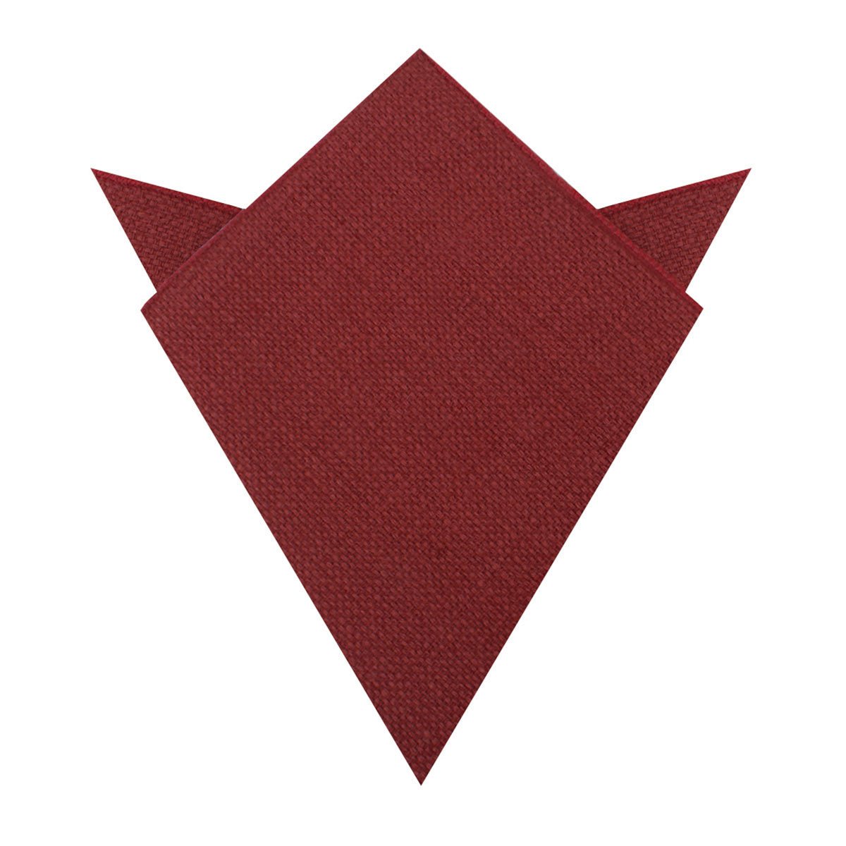 Burnt Burgundy Basket Weave Linen Pocket Square