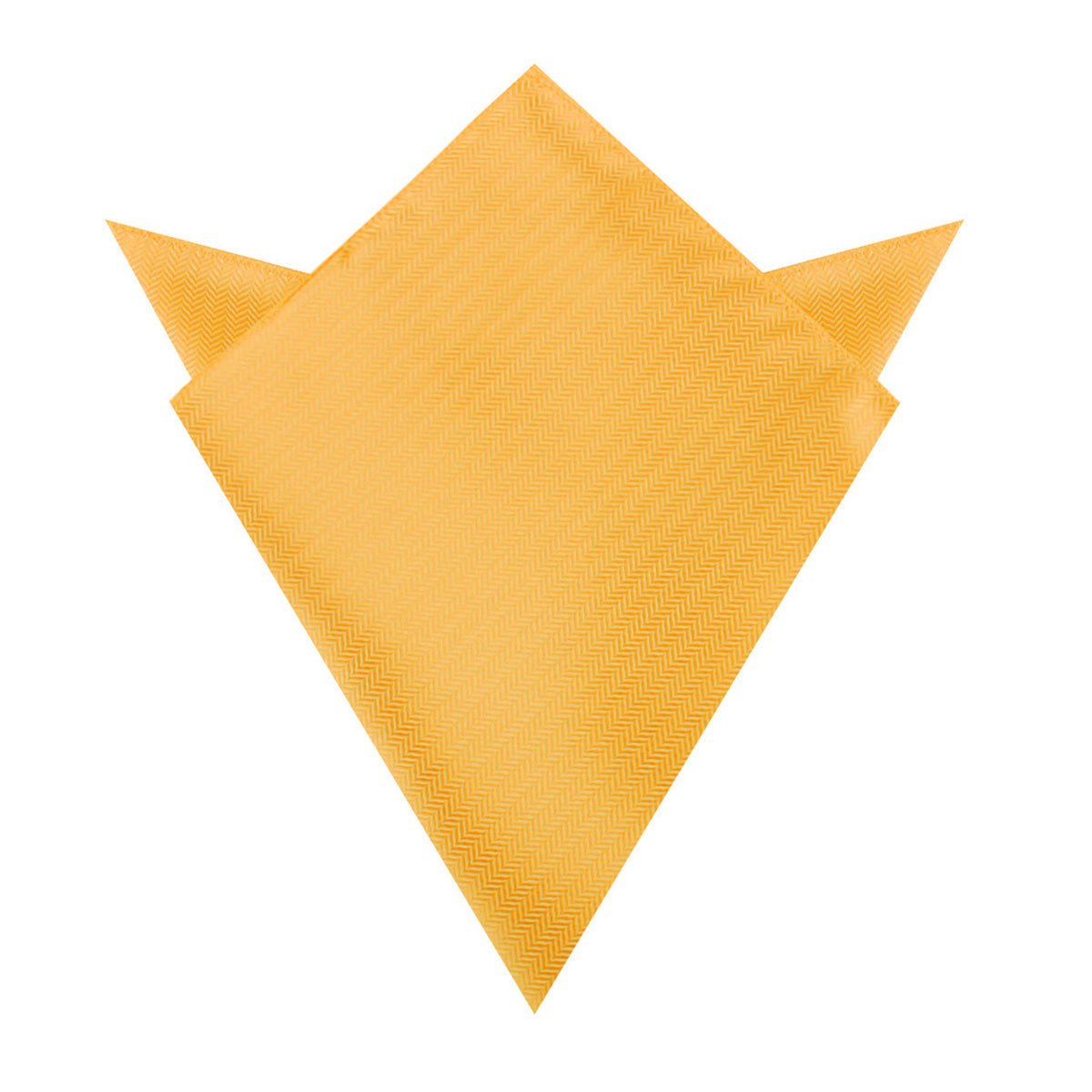 Butterscotch Yellow Herringbone Chevron Pocket Square