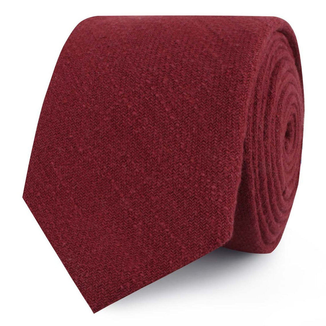 Cabernet Burgundy Linen Skinny Ties