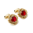 Cairo Red Garnet Gold Cufflinks