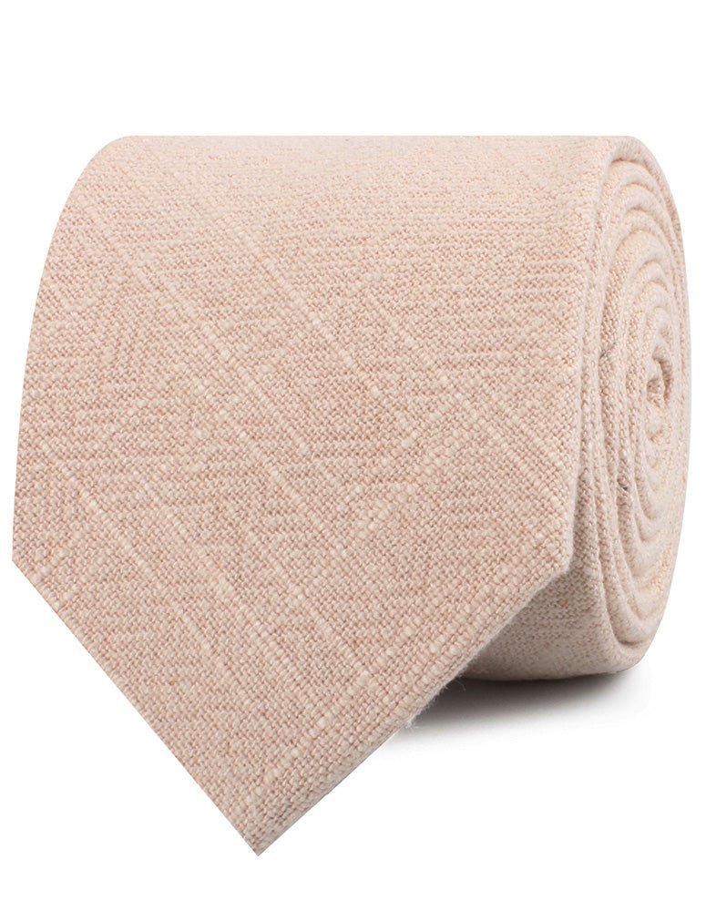 Cameo Beige Pink Chenille Linen Neckties