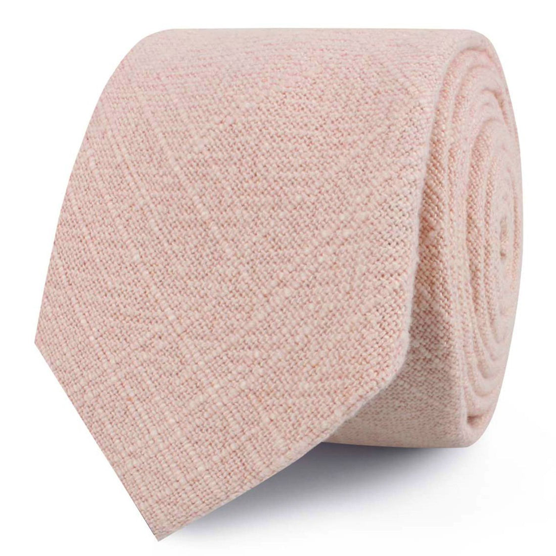 Cameo Beige Pink Chenille Linen Skinny Ties