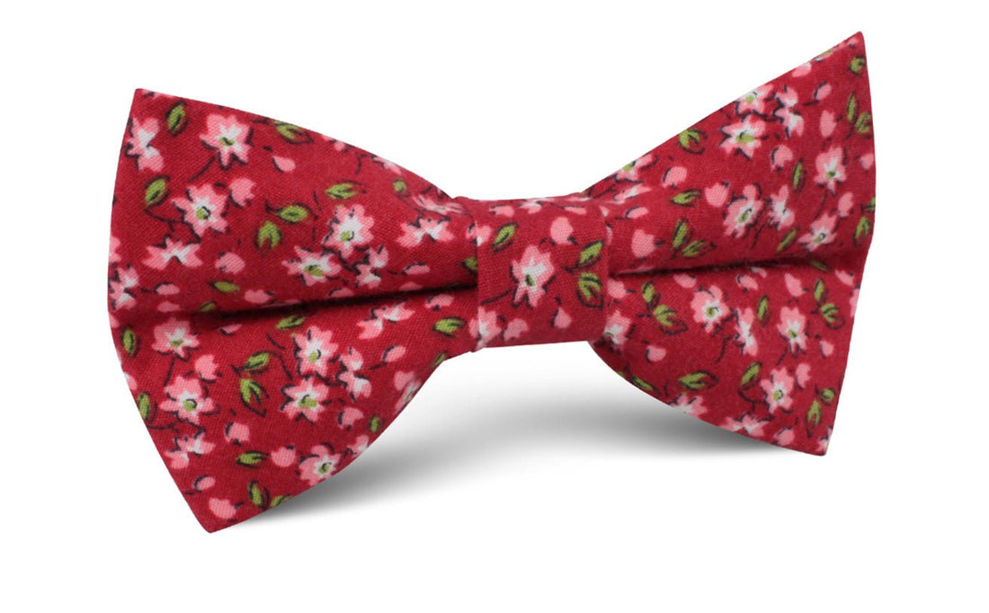 Cano Cristales Scarlet Floral Bow Tie