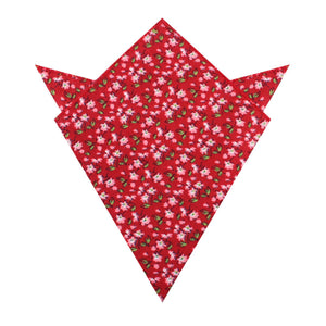 Cano Cristales Scarlet Floral Pocket Square