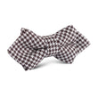 Cappuccino Houndstooth Brown Linen Diamond Bow Tie