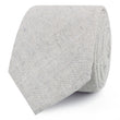 Capri Grey Tweed Striped Linen Skinny Ties