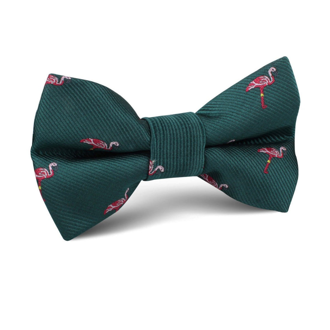 Caribbean Royal Green Flamingo Kids Bow Tie